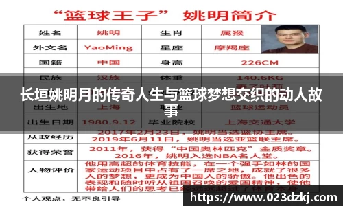 长垣姚明月的传奇人生与篮球梦想交织的动人故事